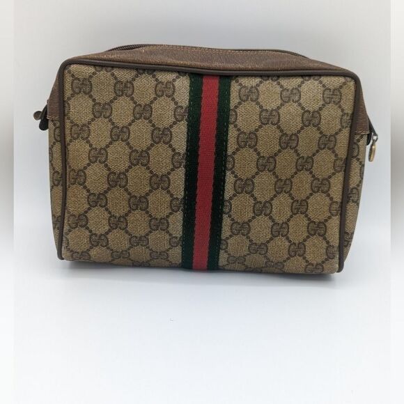 Gucci GG Canvas Web Sherry Line Clutch Bag - Picture 13 of 14